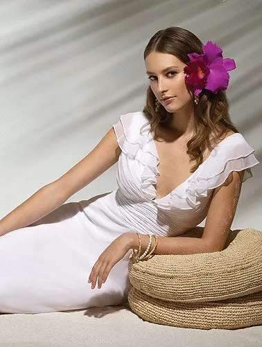 White 100% silk chiffon fabric 44&quot; wide