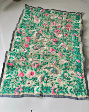 White x Pink Mini Georgette Neck Scarf / Wrap