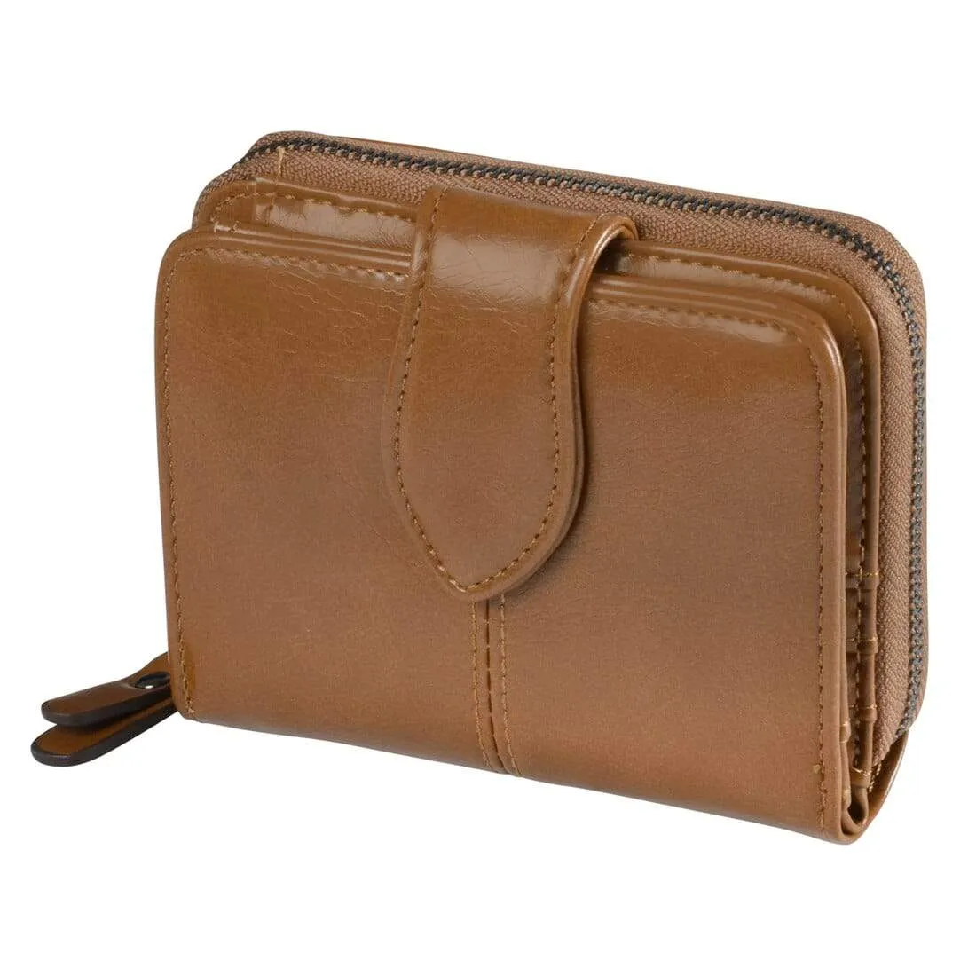 Womens Keira PU Small Purse Coin Card Zip - Black Pink Tan