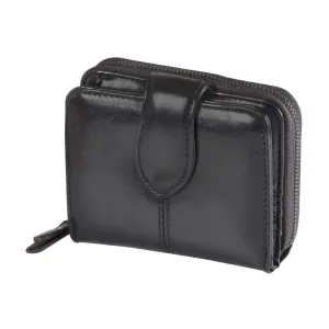 Womens Keira PU Small Purse Coin Card Zip - Black Pink Tan