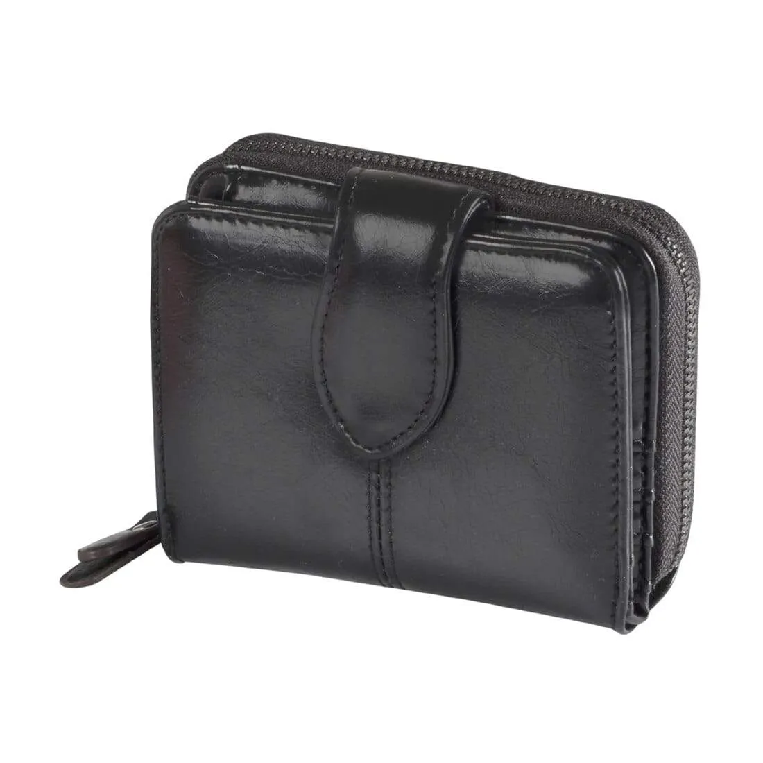 Womens Keira PU Small Purse Coin Card Zip - Black Pink Tan